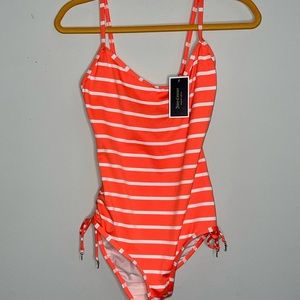 Juicy couture striped tiki torch bathing suit med
